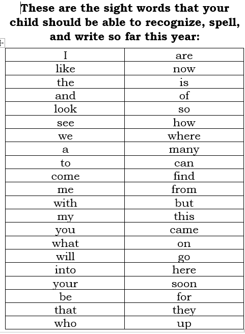 Sight Words 